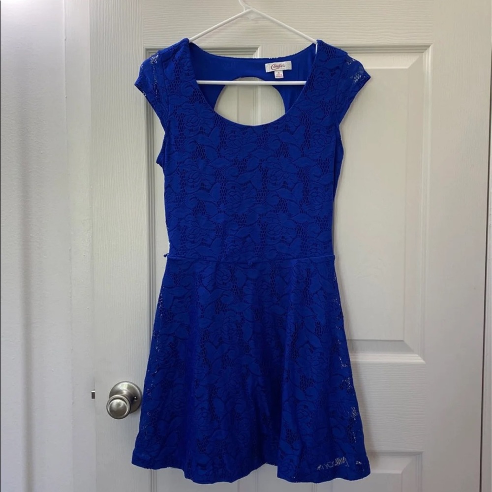 Candie’s Floral Lace Blue Dress